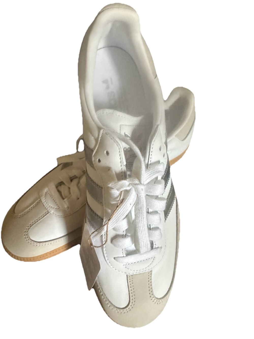 Adidas Originals Samba OG Sneakers In White and Silver Metallic Women's 10 - Picture 3 of 9